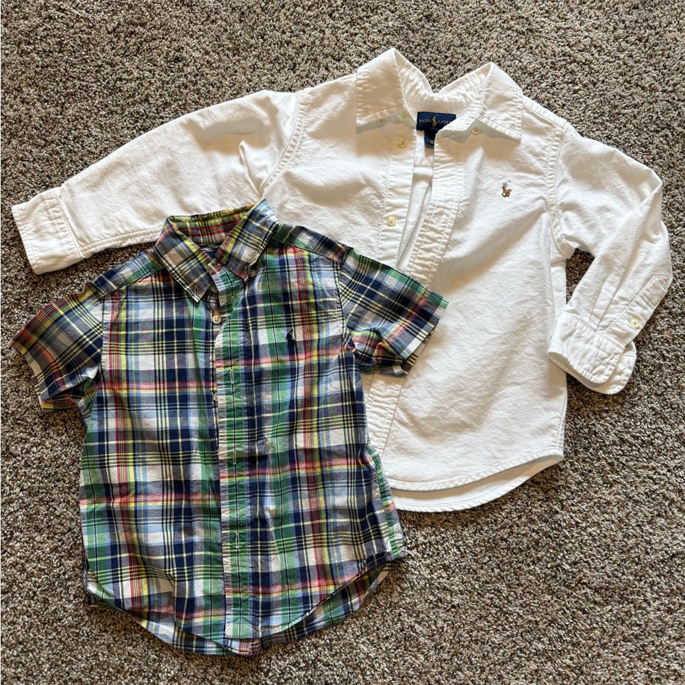 Ralph Lauren Kids' Plaid and White Button Down Shirts